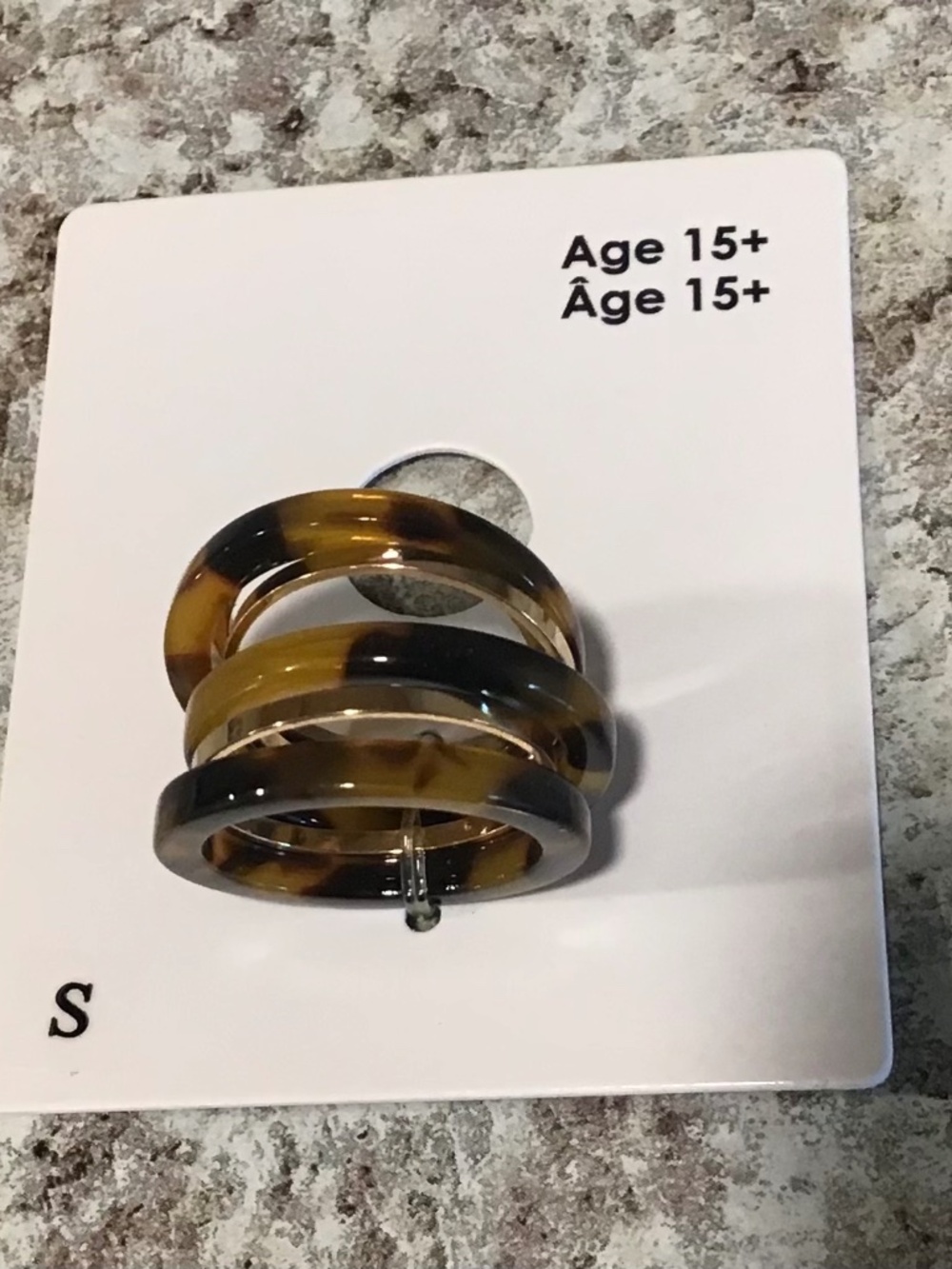 Gap gold tiger ring size Small NWT New Resin Brass